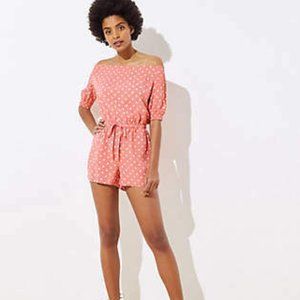 Polka Dot Off the Shoulder Romper